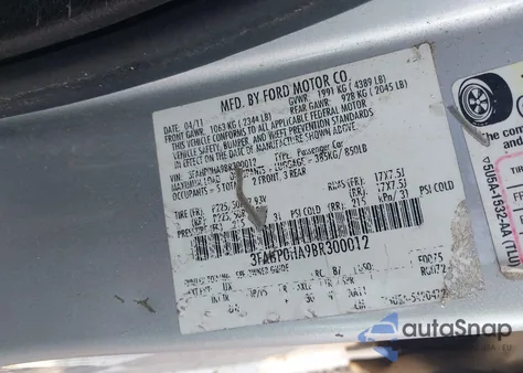 2011 Ford Fusion Se from USA, damaged, VIN 3FAHP0HA9BR300012